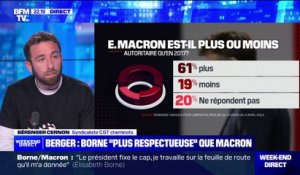 Bérenger Cernon (CGT Cheminots), à propos d'Emmanuel Macron:  "À chaque fois qu'il a pris la parole, il a mis tout le monde dans la rue"