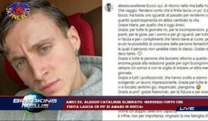 Amici 22, Alessio Cavaliere eliminato: «Rendersi conto che  finita lascia un po' di amaro in bocca»