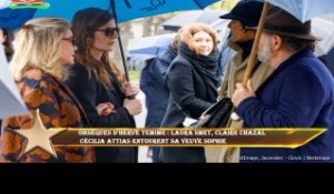 Obsèques d'Hervé Temime : Laura Smet, Claire Chazal  Cécilia Attias entourent sa veuve Sophie