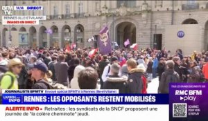 Retraites: plusieurs centaines de personnes sont rassemblées place de la République à Rennes