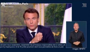 « Nous avons devant nous 100 jours d'apaisement, d'unité  » lance Emmanuel Macron