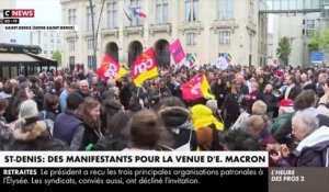 Des centaines de manifestants se sont rassemblées hier soir à Saint-Denis où le président de la République, Emmanuel Macron, assistait à un concert à la maison d'éducation de la Légion d'honneur