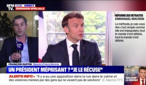 Pour François Ruffin (LFI), "Emmanuel Macron est complètement hors-sol et ne comprend pas comment vivent les gens"
