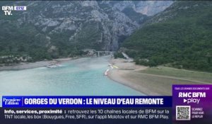 Gorges du Verdon: le niveau d'eau remonte au lac de Sainte-Croix