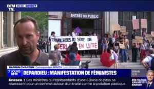 Manifestation féministe à Lyon, contre la venue de Gérard Depardieu