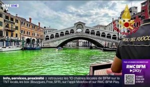 À Venise, l'eau du Grand Canal vire au vert fluo