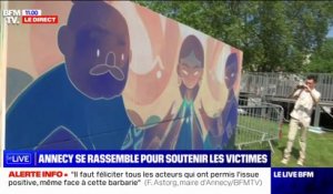 Attaque au couteau à Annecy: une fresque peinte pour se souvenir du drame
