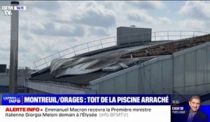 Seine-Saint-Denis: un bout du toit de la piscine de Montreuil arraché par les orages