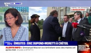Émeutes: Éric Dupond-Moretti en visite à Créteil