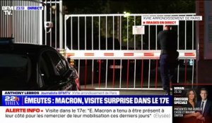 Paris: Emmanuel Macron en visite dans un commissariat du XVIIème arrondissement pour "assurer les forces de l'ordre de son soutien"