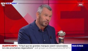 Thierry Cotillard, président du groupement Les Mousquetaires, indique que les fournitures scolaires "vont prendre en septembre une inflation de l'ordre de 3%"