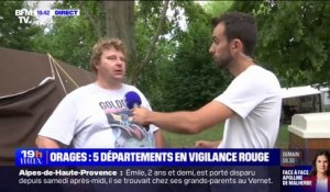 Orages dans le Haut-Rhin: "S'il n'y a pas d'évacuations, on va rester là", affirme Laurent, campeur à Mulhouse