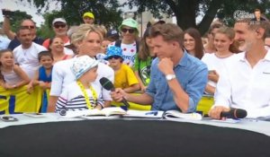 Marion Rousse son petit Nino fait sa première apparition sur le plateau du Tour de France