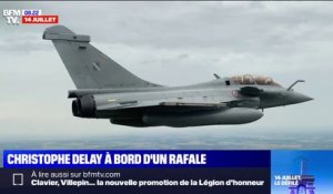 14-Juillet: Christophe Delay s'envole à bord d'un Rafale pour une mission d'entraînement de défense aérienne