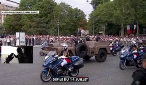 14-Juillet : Emmanuel Macron rend les honneurs au drapeau français