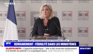 Marine Le Pen (RN): "Le fait de maintenir Élisabeth Borne à son poste est un signal que rien ne va changer"