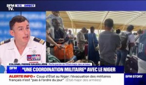 Évacuation des Français au Niger: "Une cinquantaine de militaires s'occupent d'aider à embarquer", indique le colonel Pierre Gaudillère (porte-parole de l’État-major des armées)