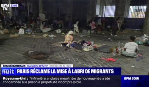 Paris: des dizaines de familles devant l'Hôtel de ville de Paris pour réclamer une solution d'hébergement d'urgence