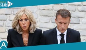 Brigitte Macron digne et d'une sobre grande élégance au côté d'Emmanuel Macron pour rendre un bel ho