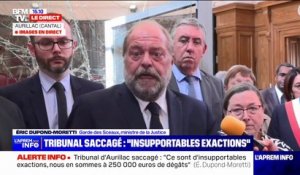 Éric Dupond-Moretti: "Aucune cause ne justifie que des crétins décérébrés" dégradent le tribunal d'Aurillac