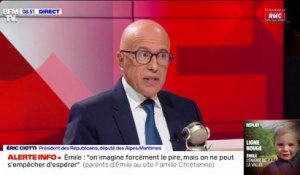 Éric Ciotti à propos de la présidentielle de 2027: "Il n'y aura pas de compétition [chez LR], il y aura une ligne claire, des idées et une incarnation"