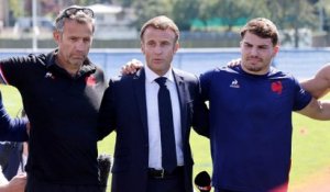 « Rendez-nous fiers, heureux » : la causerie d’Emmanuel Macron au XV de France