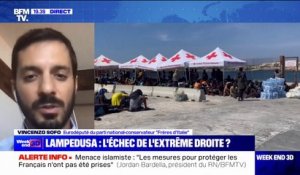 Lampedusa: "Je ne peux pas imaginer que mon pays puisse devenir le centre d'accueil de l'immigration massive pour toute l'Europe", affirme Vincenzo Sofo (eurodéputé "Fratelli d'Italia")