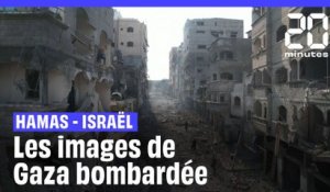 Guerre Hamas - Israël : La bande de Gaza ravagée vue par un drone
