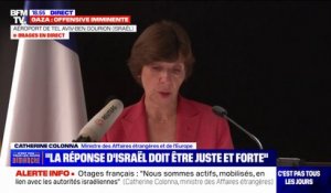 Catherine Colonna, ministre des Affaires étrangères et de l'Europe: "Des Français sont tombés sous les coups des terroristes, 19 des nôtres ont perdu la vie"