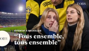 Attentat à Bruxelles : l'élan de solidarité des supporters belges avec les Suédois