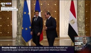 Emmanuel Macron a atterri en Égypte, pour rencontrer le président égyptien  Abdel Fattah al-Sissi