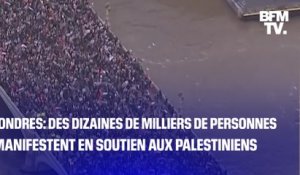 Londres: des dizaines de milliers de personnes ont manifesté ce samedi en soutien aux Palestiniens