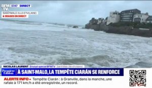 Tempête Ciaran: une mer très agitée filmée à Saint-Malo