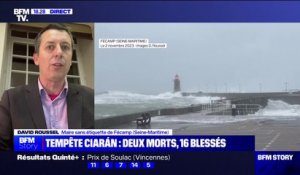 Tempête Ciarán: "Nous avons 500 foyers privés d'électricité ce soir", indique David Roussel, maire de Fécamp (Seine-Maritime)