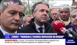 Inondations dans le Pas-de-Calais: "Il faudra repasser certains secteurs en vigilance rouge" affirme Christophe Béchu, ministre de la Transition écologique