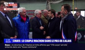 Crues: Emmanuel et Brigitte Macron sont arrivés à Saint-Omer dans le Pas-de-Calais
