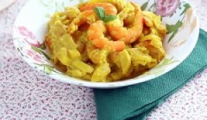 Curry de crevettes au lait de coco express