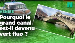 Extinction Rebellion colore le grand canal de Venise en vert fluo