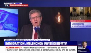 Projet de loi immigration: "Rien n'obligeait monsieur Macron à reprendre le texte du Sénat", affirme Jean-Luc Mélenchon (LFI)