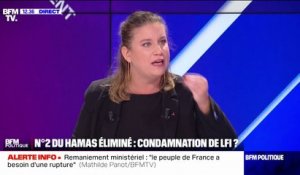 Guerre Israël/ Hamas: "On est en train d'enterrer la solution à deux États" affirme Mathilde Panot