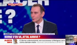Remaniement: "Le président de la République essaye de mettre des clones pour diriger la France. Le problème, ce n'est pas le casting. C'est le scénario", affirme Laurent Jacobelli (RN)