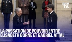 "J'emmène avec moi, ici à Matignon, la cause de l'école": la passation de pouvoir entre Élisabeth Borne et Gabriel Attal
