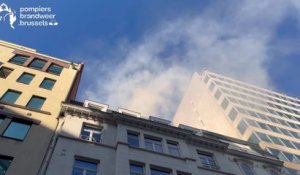 Feu de toiture à Bruxelles: des bandes fermées rue Belliard