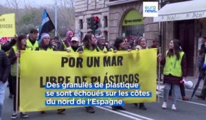 Espagne : Manifestation contre la gestion de la crise des granulés de plastique