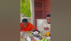 Diddy + His Son King Combs Eat Breakfast While Praying #shorts