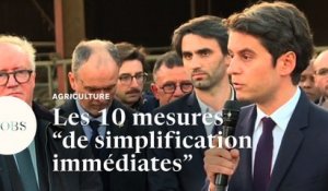 Gabriel Attal annonce aux agriculteurs "dix mesures de simplification immédiates"