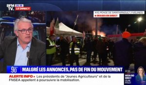 Franck Laborde (membre du bureau de la FNSEA): "Poursuivre le mouvement, c'est continuer à mener les actions que nous menons depuis bientôt une semaine"