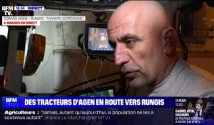 "Les gendarmes nous soutiennent tout le temps": Le convoi des agriculteurs parti d'Agen pour rallier Rungis ne craint pas d'être bloqué par les blindés des forces de l'ordre