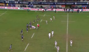 TOP 14 - Essai de Mehdi TLILI (SP) - Montpellier Hérault Rugby - Section Paloise