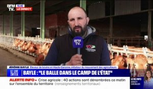 Colère des agriculteurs: "On remettra un peu le 'bronx' dans le pays" si le gouvernement ne tient pas sa parole, assure Jérôme Bayle
